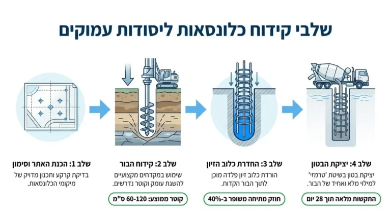 מכונת קידוח מקצועית מכינה תשתיות באתר בנייה
